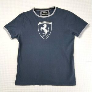 Ferrari T Shirt Short Sleeve Mens XL 41" Slim Italian Flag Racing (Fits Like M)